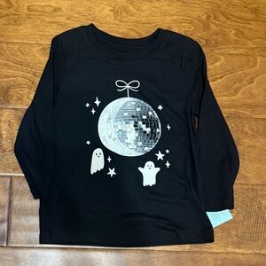 NWT Size 3T Black Long Sleeve Shirt with Disco Ball and Ghosts